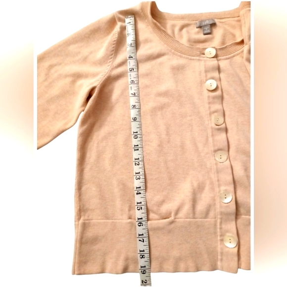 J. Jill Peach Size Medium Scoop Neck Stretch Knit Cardigan Sweater - Picture 7 of 8